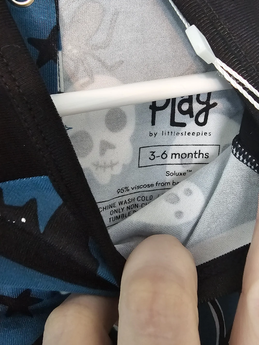 Little Sleepies Blue and Black Halloween Ghost One-Piece